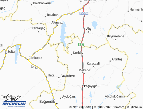 MICHELIN Kozköy map - ViaMichelin