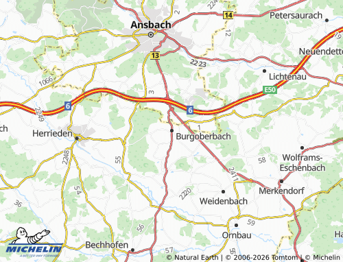 Mappa MICHELIN Burgoberbach - ViaMichelin