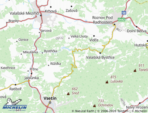 Mappa MICHELIN Malá Bystřice - ViaMichelin