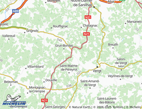 Mapa MICHELIN Bordas - ViaMichelin