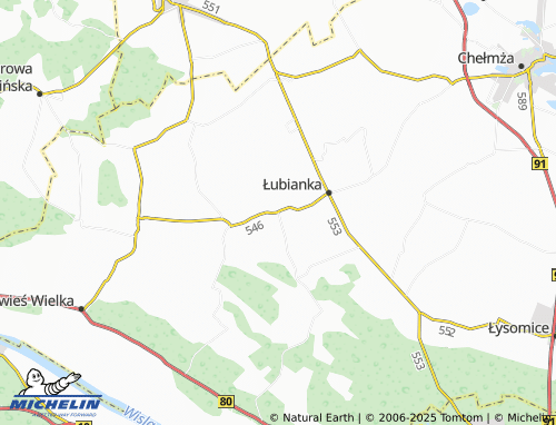 MICHELIN Bierzgłowo map - ViaMichelin