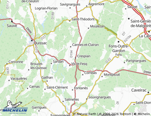 Mapa MICHELIN Crespian - ViaMichelin