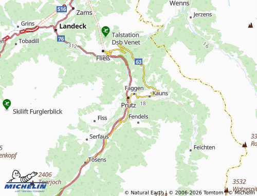Carte MICHELIN Prutz - ViaMichelin