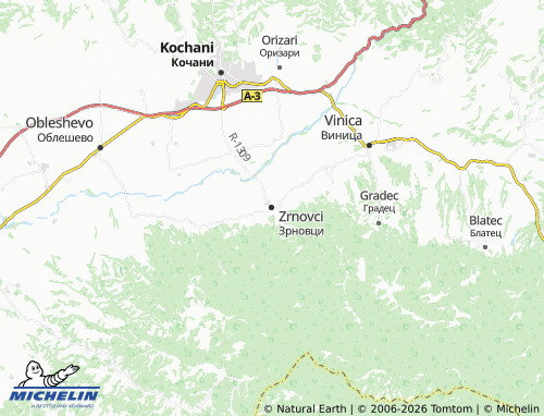 Kaart MICHELIN Zrnovci - ViaMichelin