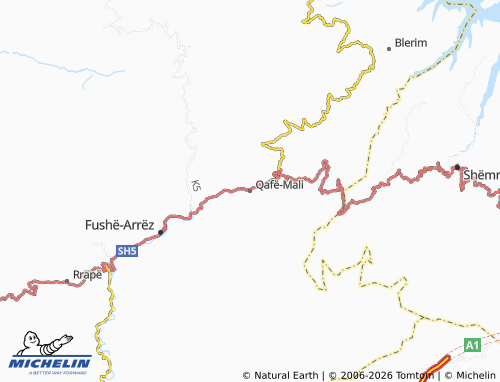 Carte MICHELIN Qafë-Mali - ViaMichelin