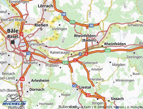 MICHELIN-Landkarte Kaiseraugst - ViaMichelin