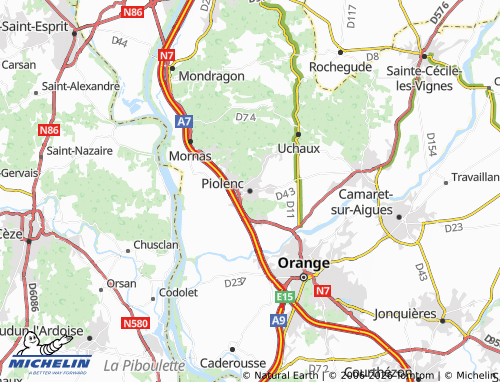 MICHELIN-Landkarte Piolenc - ViaMichelin
