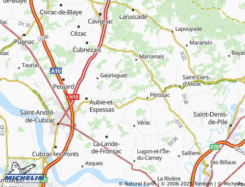 MICHELIN Saint-Genès-de-Fronsac map - ViaMichelin