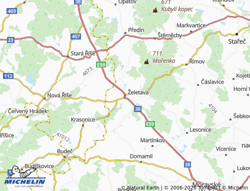 Mappa MICHELIN Želetava - ViaMichelin