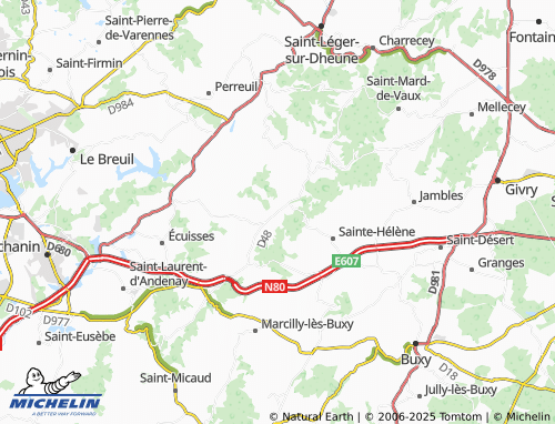 Kaart MICHELIN Villeneuve-en-Montagne - ViaMichelin