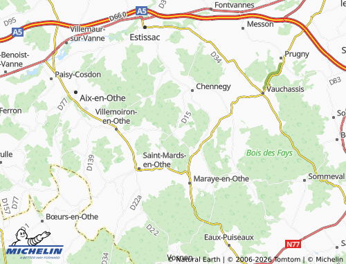 MICHELIN Le Valdreux map - ViaMichelin