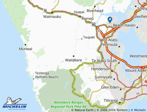 Mapa MICHELIN Waitākere - ViaMichelin