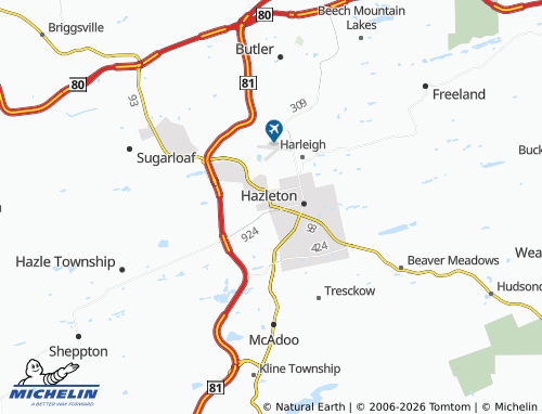 Kaart MICHELIN West Hazleton - ViaMichelin