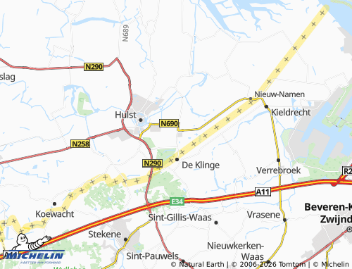 Kaart MICHELIN Clinge - ViaMichelin