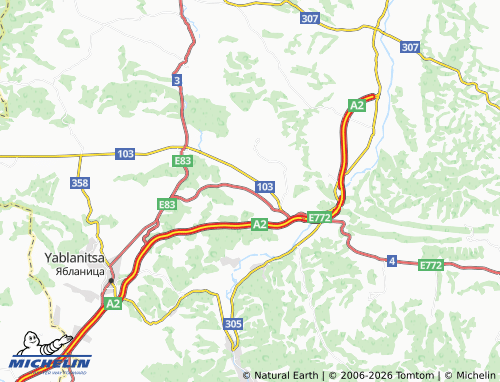MICHELIN Brestnitsa map - ViaMichelin