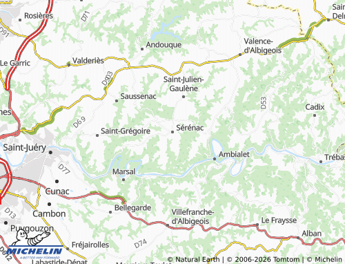 MICHELIN Sérénac map - ViaMichelin