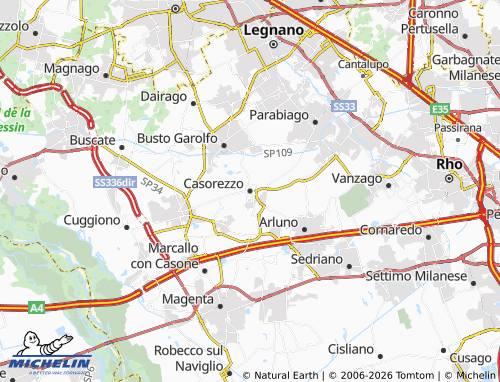 MICHELIN Casorezzo map - ViaMichelin