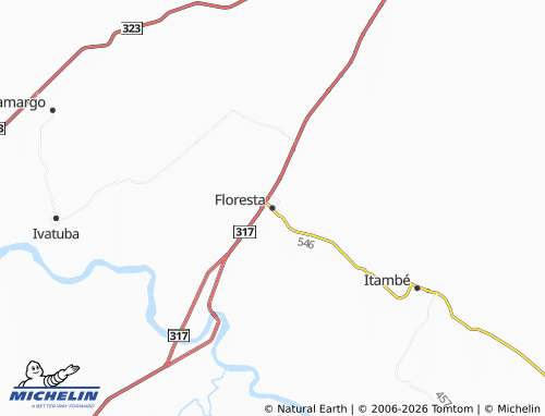 MICHELIN Floresta map - ViaMichelin
