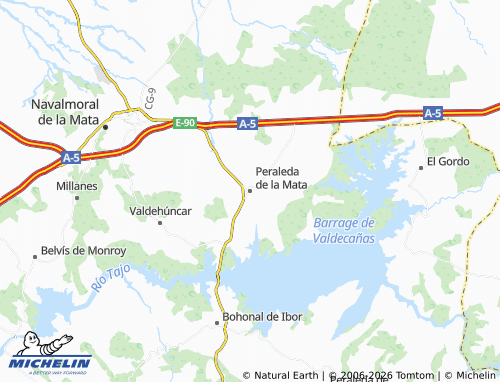 MICHELIN Peraleda de la Mata map - ViaMichelin
