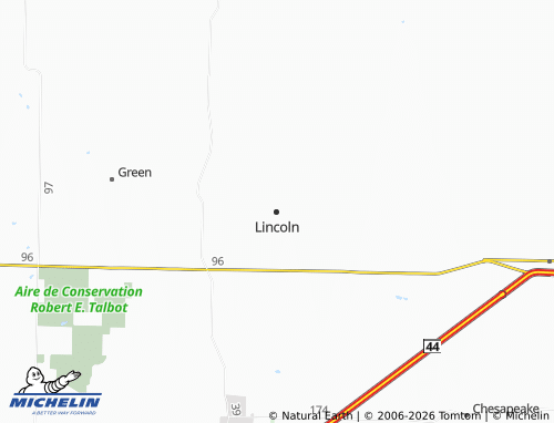 Kaart MICHELIN Lincoln - ViaMichelin