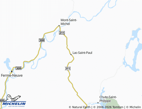 Kaart MICHELIN Lac-Saint-Paul - ViaMichelin