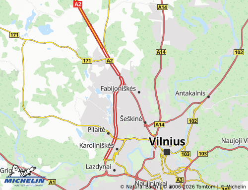 MICHELIN Pašilaičiai map - ViaMichelin