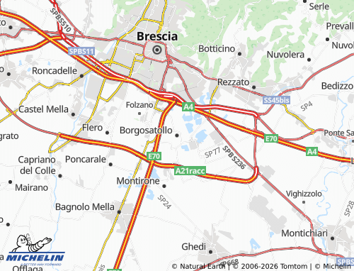 MICHELIN Borgosatollo map - ViaMichelin