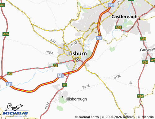 MICHELIN Lisburn map - ViaMichelin