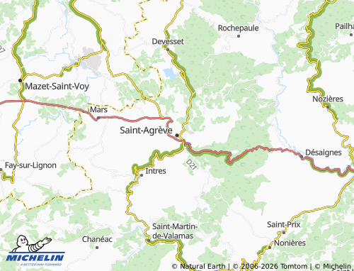 MICHELIN-Landkarte Saint-Agrève - ViaMichelin