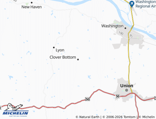 Mappa MICHELIN Clover Bottom - ViaMichelin