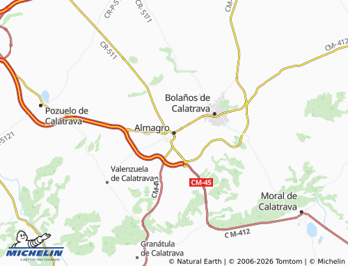 MICHELIN Almagro map - ViaMichelin