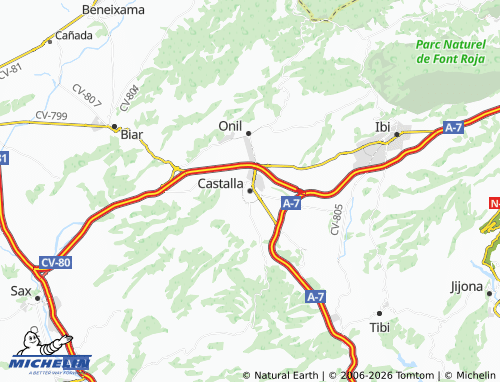 Mappa MICHELIN Castalla - ViaMichelin