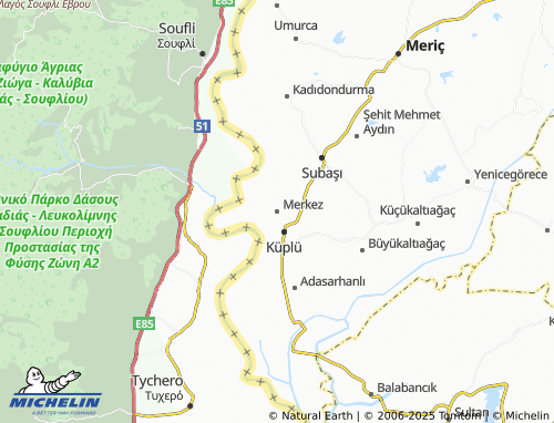 MICHELIN Merkez map - ViaMichelin