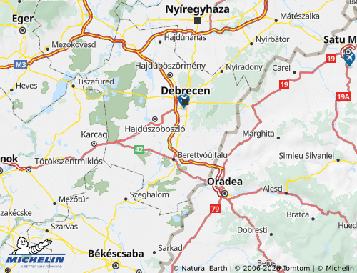 MICHELIN Derecskei járás map - ViaMichelin