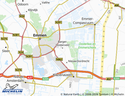 Kaart MICHELIN Barger-Oosterveld - ViaMichelin