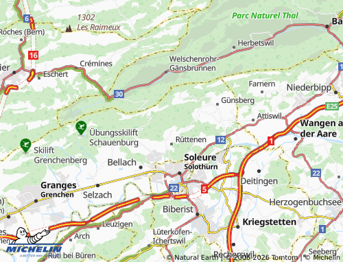 MICHELIN Oberrüttenen map - ViaMichelin