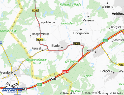 MICHELIN-Landkarte Bladel - ViaMichelin