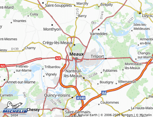 Carte MICHELIN Meaux - ViaMichelin