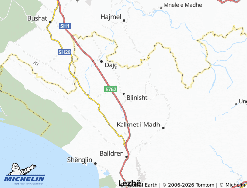 MICHELIN-Landkarte Blinisht - ViaMichelin