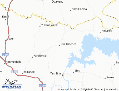 MICHELIN Eski Ömerler map - ViaMichelin