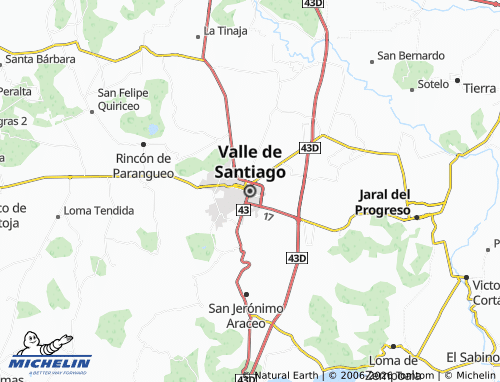 Mappa MICHELIN Valle de Santiago - ViaMichelin