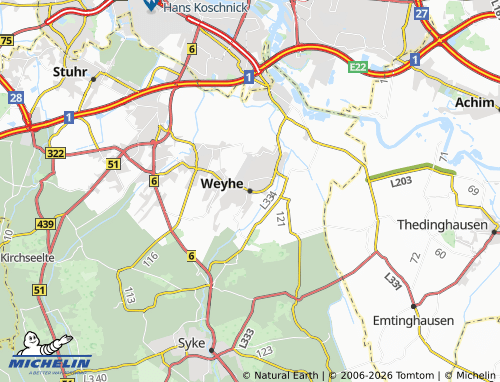 MICHELIN Weyhe map - ViaMichelin