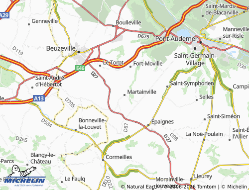 MICHELIN Martainville map - ViaMichelin