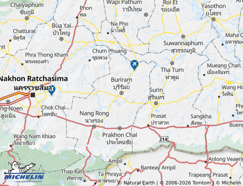 Mapa MICHELIN Changwat Buri Ram - ViaMichelin