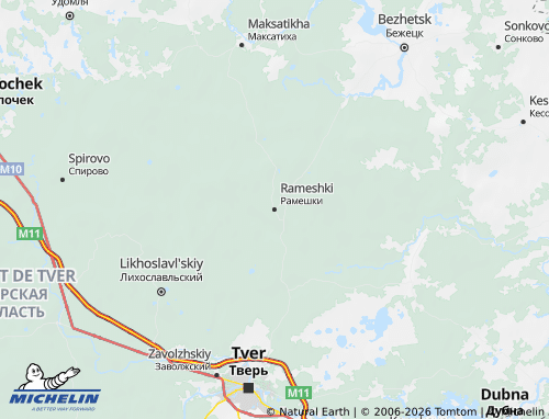 Carte MICHELIN Rameshkovskiy okrug - ViaMichelin