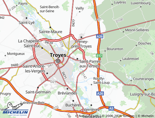 Carte MICHELIN Saint-Parres-aux-Tertres - ViaMichelin