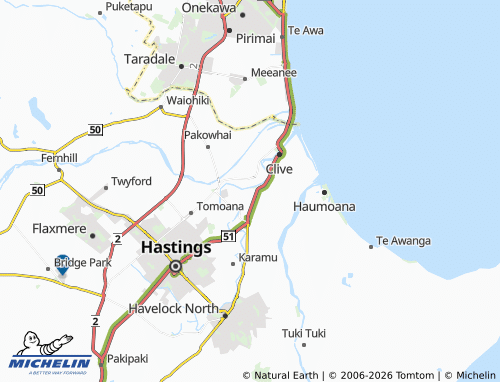 Mapa MICHELIN Whakatu - ViaMichelin
