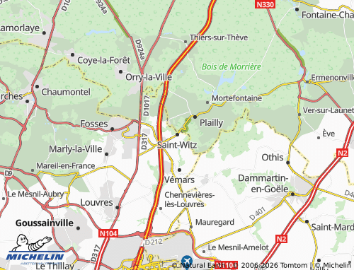 Mapa MICHELIN Saint-Witz - ViaMichelin