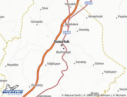 MICHELIN Burhaniye map - ViaMichelin