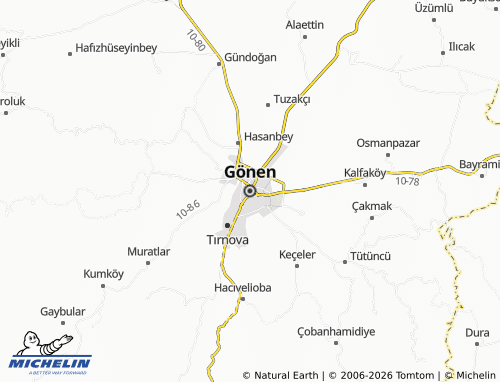 Mappa MICHELIN Gönen - ViaMichelin
